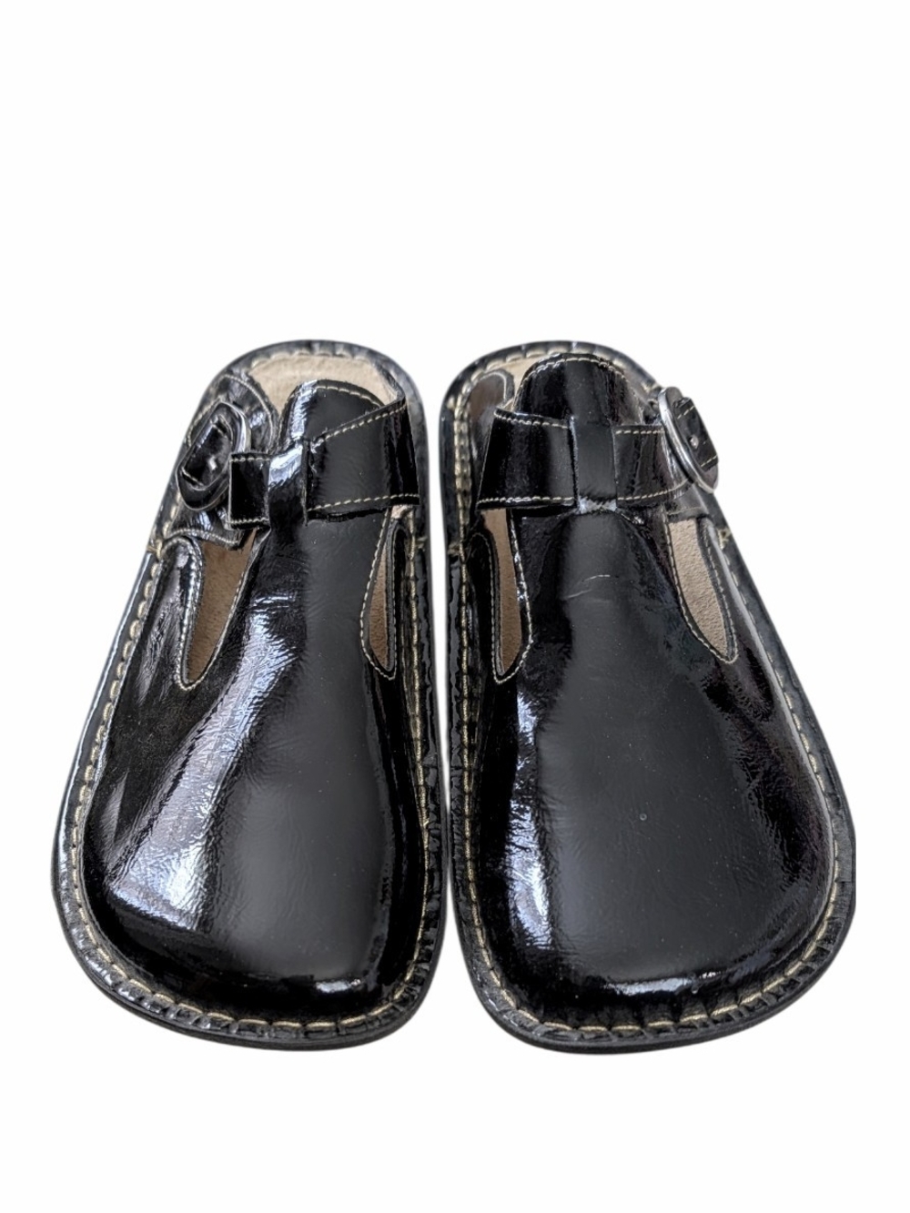 Alegria Seville Black Patent Leather Clogs - Like New - Size 39 (US 9) - Picture 2 of 6